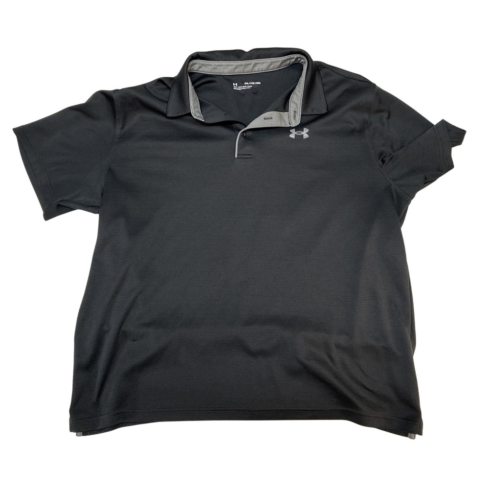 Under Armour Mens Loose Fit Performance Polo Shirt Black XXL Short Sleeve